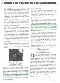 Press clipping: review of Everything I Love by The Greg Chako Trio