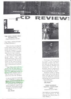 Press clipping: review of Everything I Love by The Greg Chako Trio