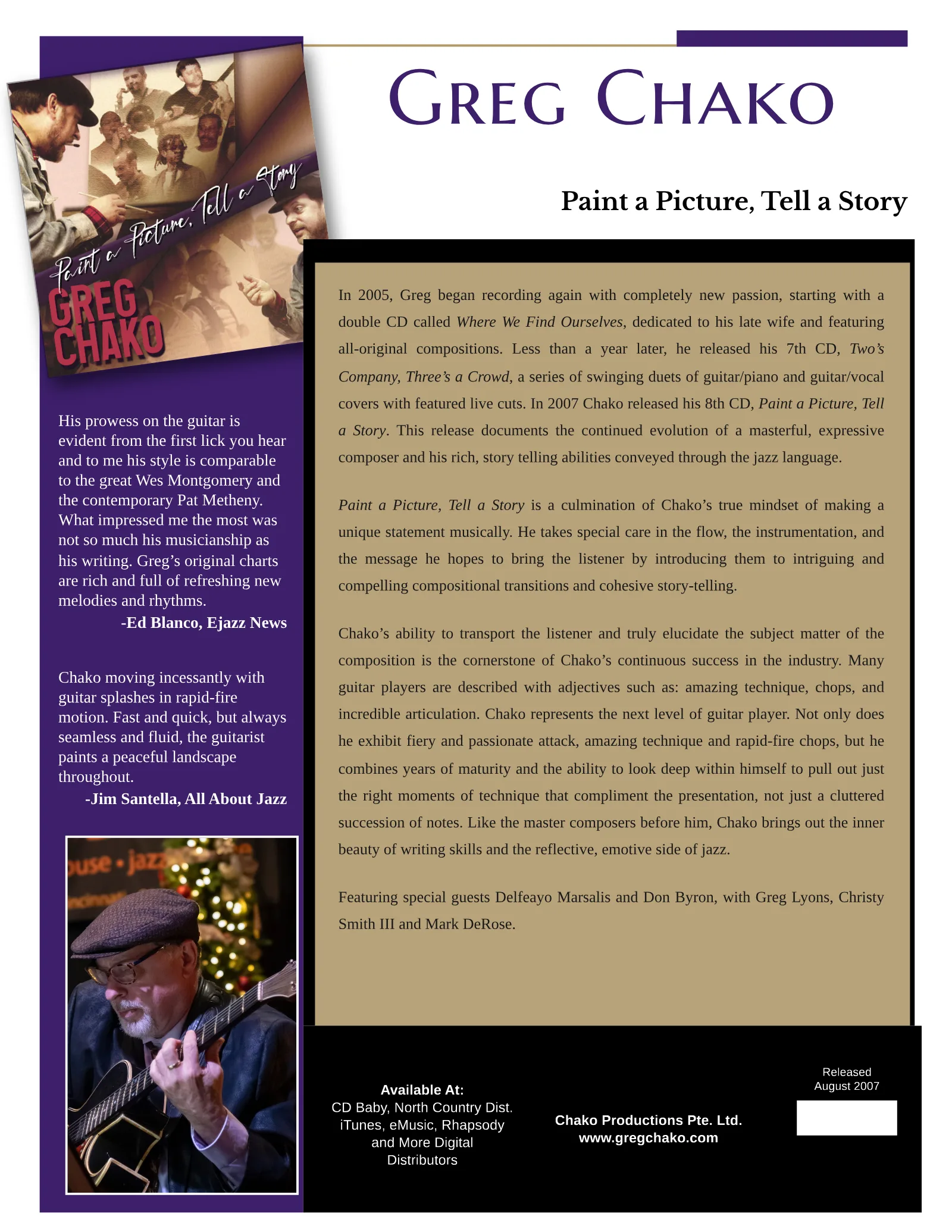 Paint a Picture, Tell a Story one-sheet, page 1