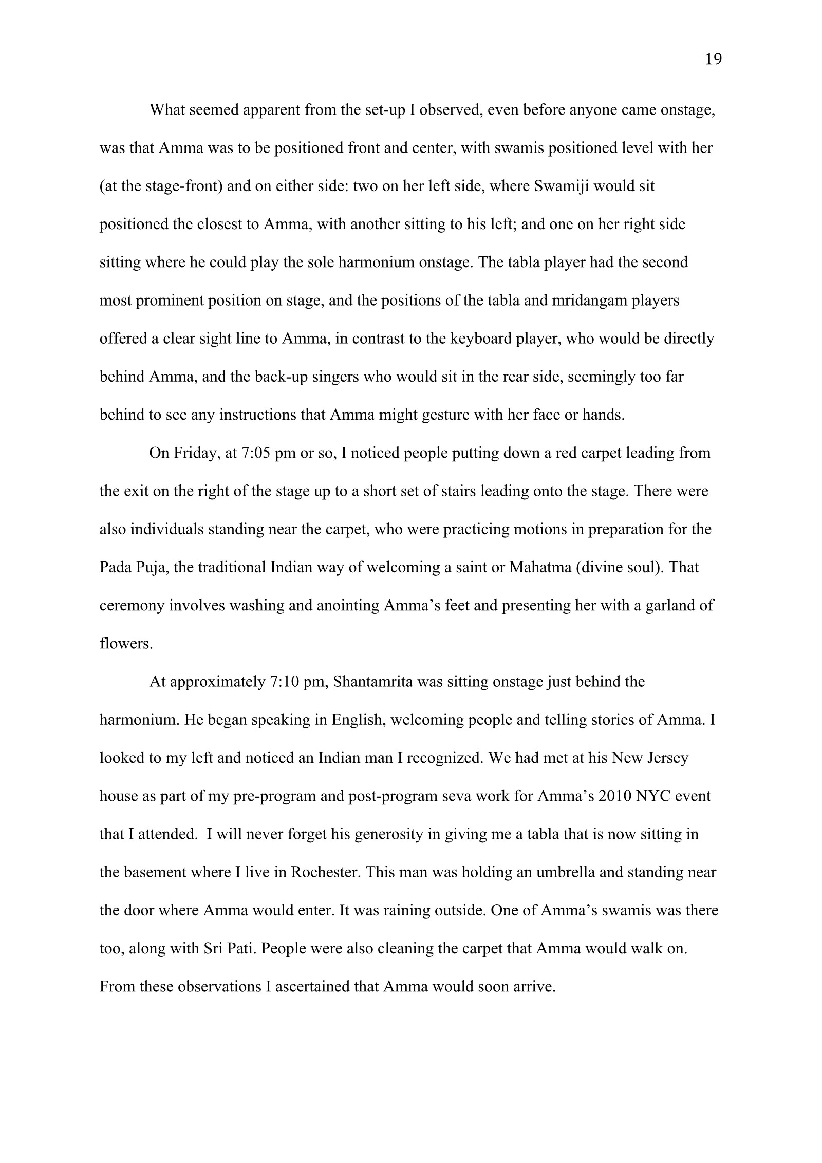 A Study of Bhajan Ensembles at Spiritual Programs of Mata Amritanandamayi Devi (academic paper), page 19 of 77