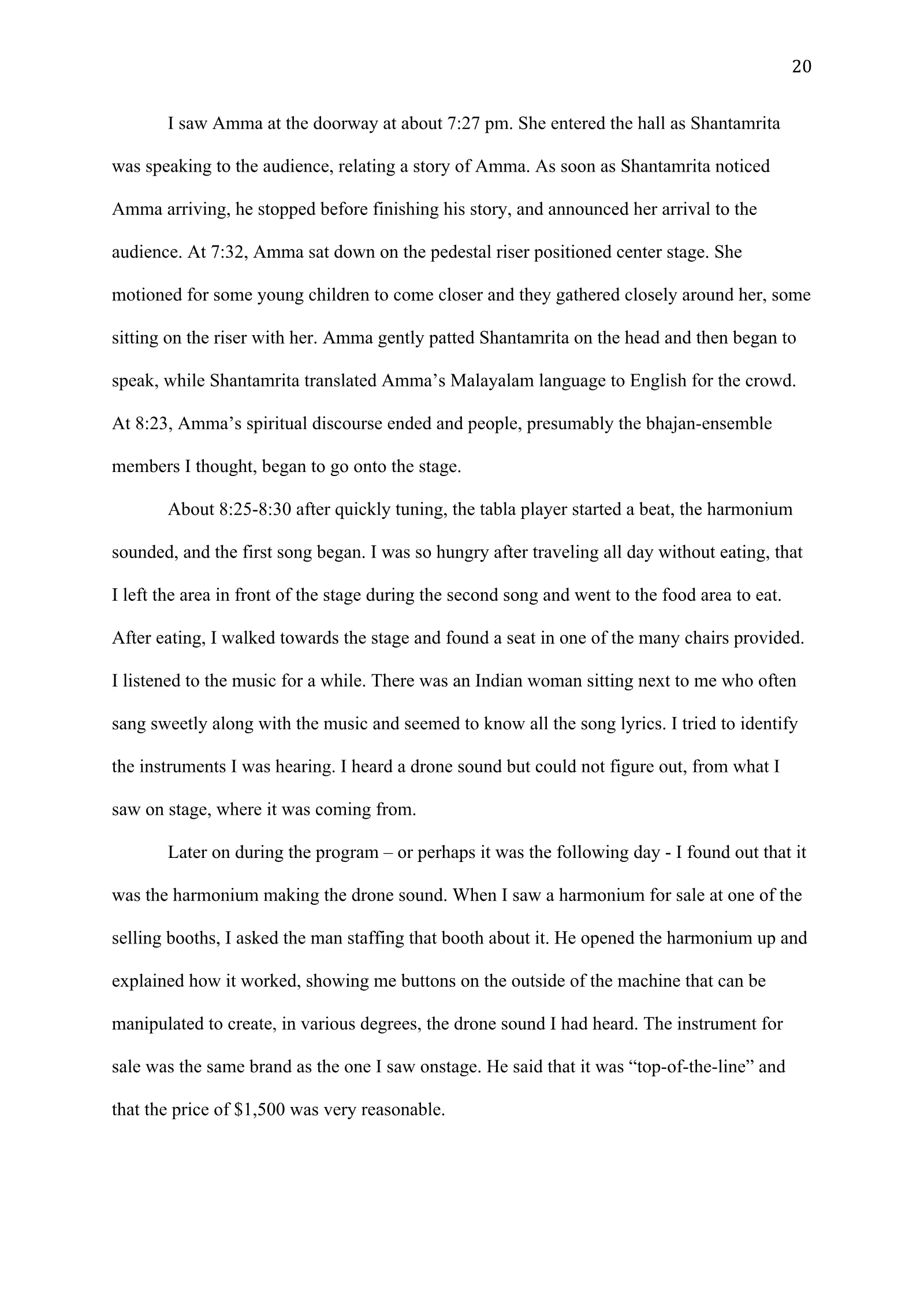 A Study of Bhajan Ensembles at Spiritual Programs of Mata Amritanandamayi Devi (academic paper), page 20 of 77