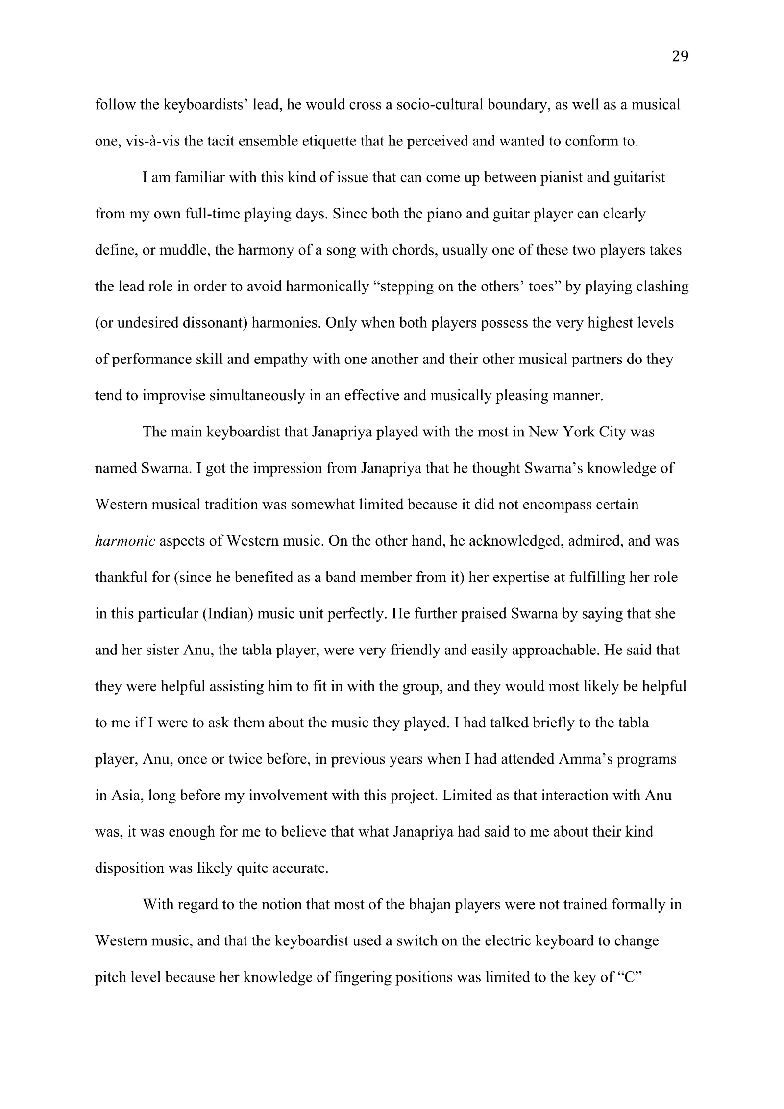 A Study of Bhajan Ensembles at Spiritual Programs of Mata Amritanandamayi Devi (academic paper), page 29 of 77