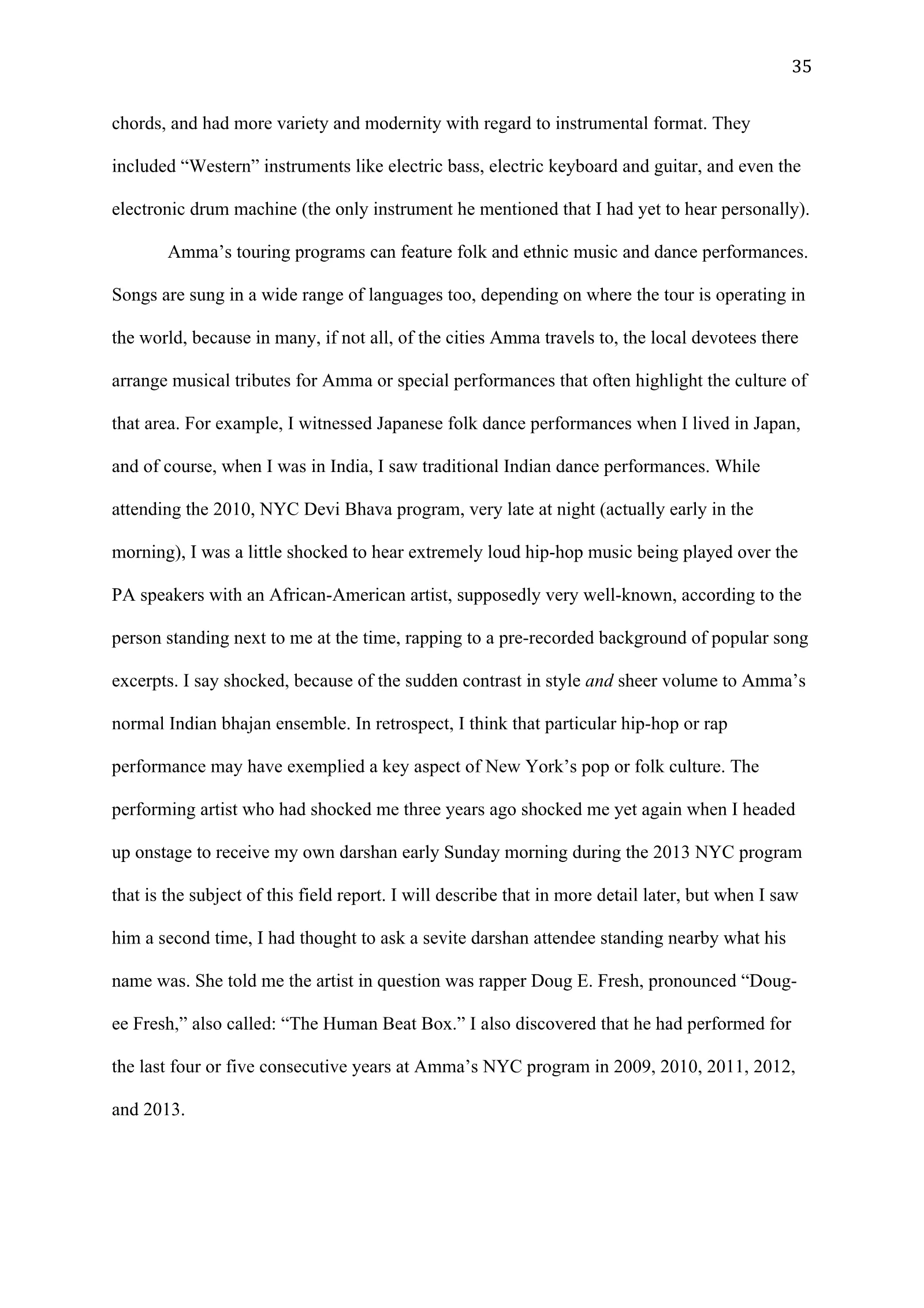 A Study of Bhajan Ensembles at Spiritual Programs of Mata Amritanandamayi Devi (academic paper), page 35 of 77