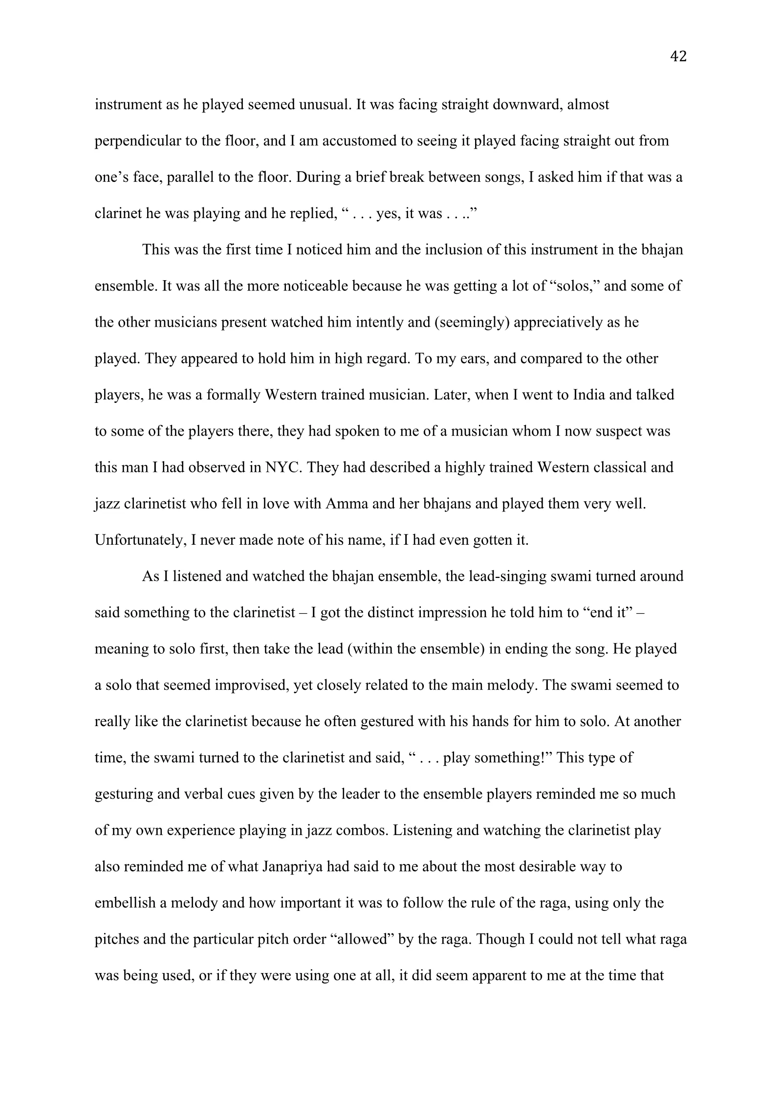 A Study of Bhajan Ensembles at Spiritual Programs of Mata Amritanandamayi Devi (academic paper), page 42 of 77