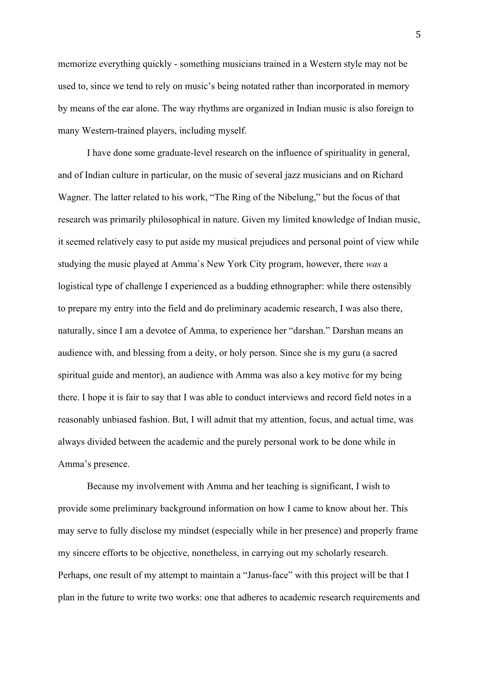 A Study of Bhajan Ensembles at Spiritual Programs of Mata Amritanandamayi Devi (academic paper), page 5 of 77