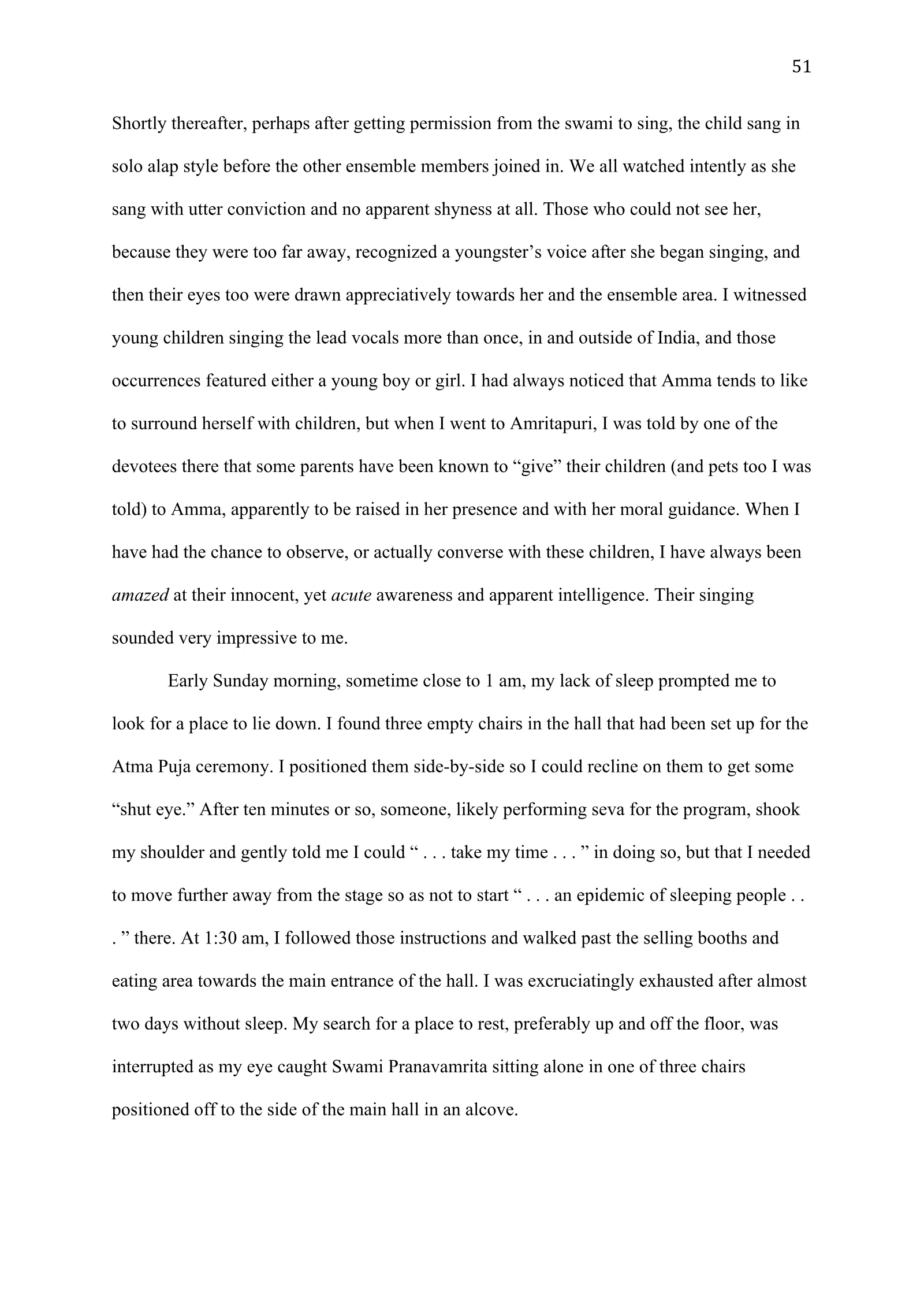 A Study of Bhajan Ensembles at Spiritual Programs of Mata Amritanandamayi Devi (academic paper), page 51 of 77