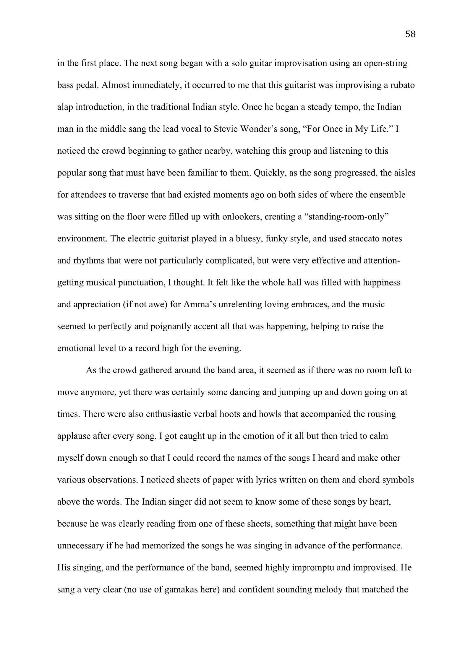A Study of Bhajan Ensembles at Spiritual Programs of Mata Amritanandamayi Devi (academic paper), page 58 of 77