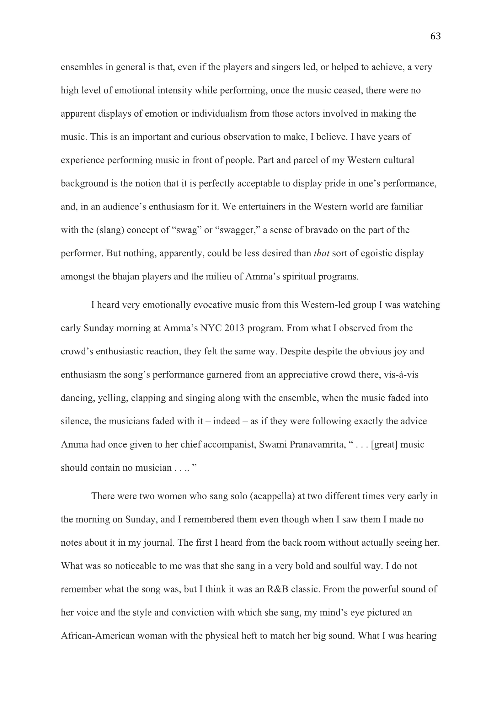 A Study of Bhajan Ensembles at Spiritual Programs of Mata Amritanandamayi Devi (academic paper), page 63 of 77