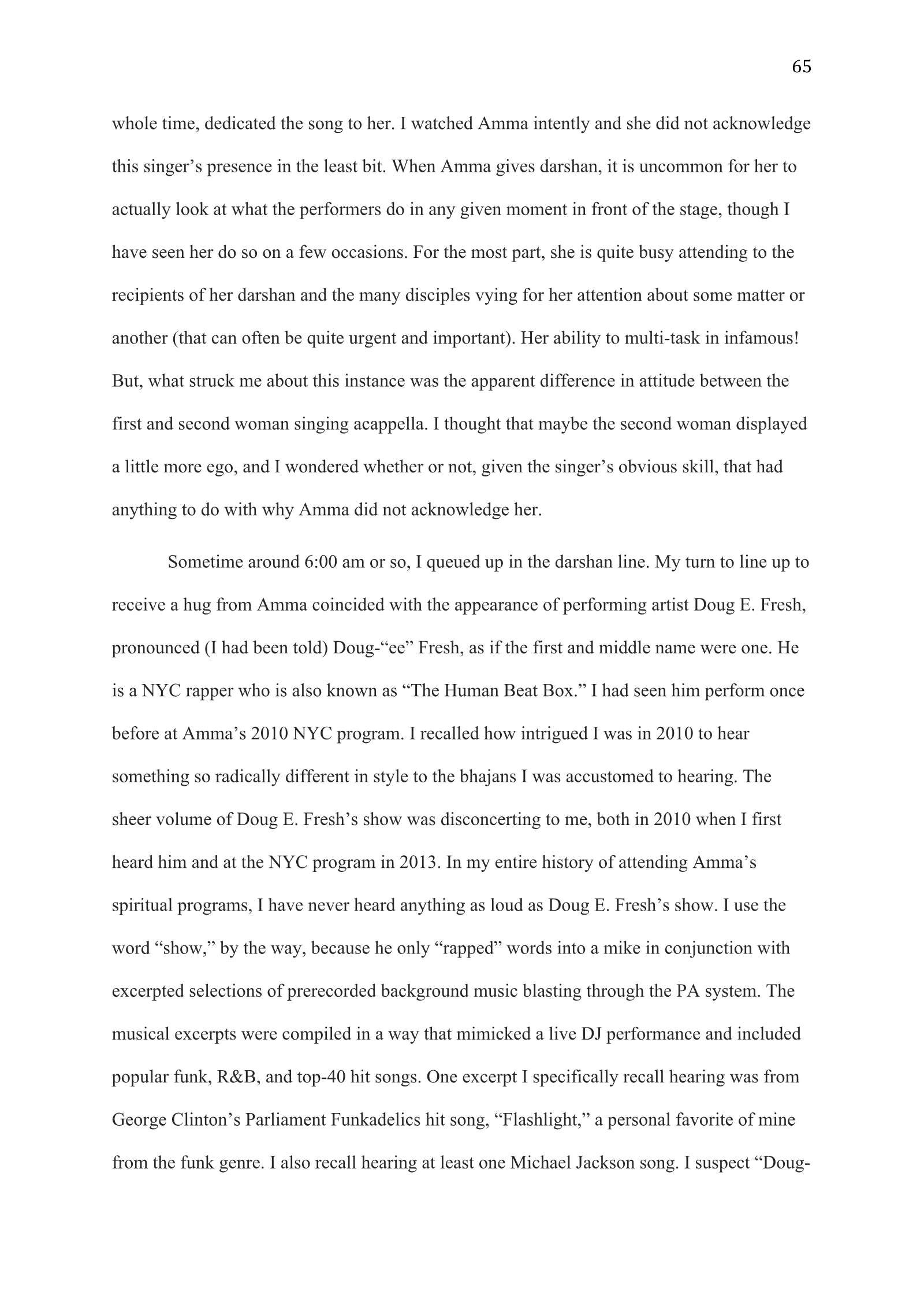 A Study of Bhajan Ensembles at Spiritual Programs of Mata Amritanandamayi Devi (academic paper), page 65 of 77