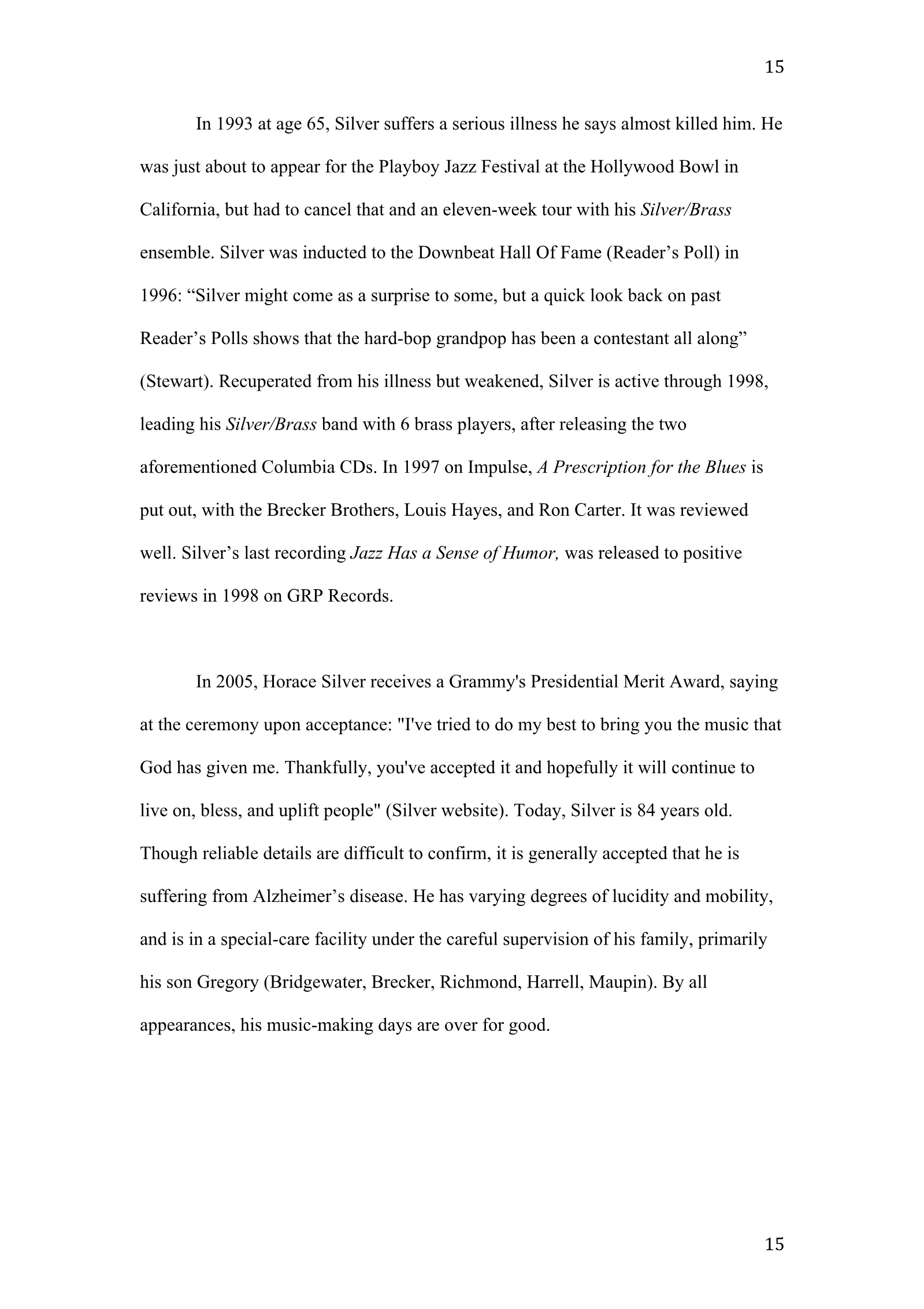 Horace Silver: A New Definition of Greatness (academic paper), page 15 of 41