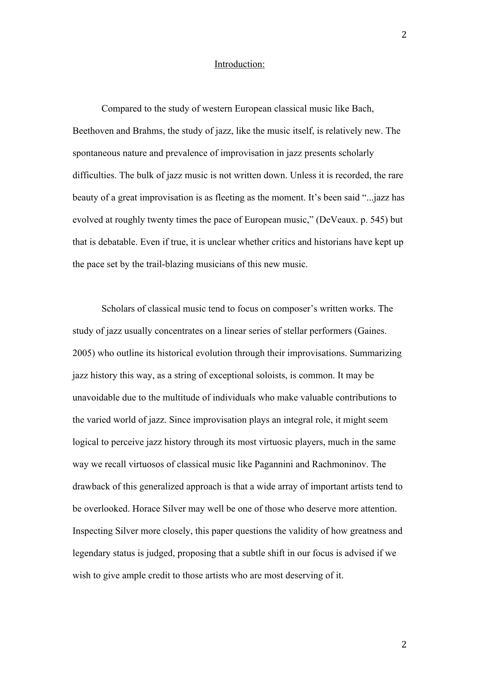 Horace Silver: A New Definition of Greatness (academic paper), page 2 of 41
