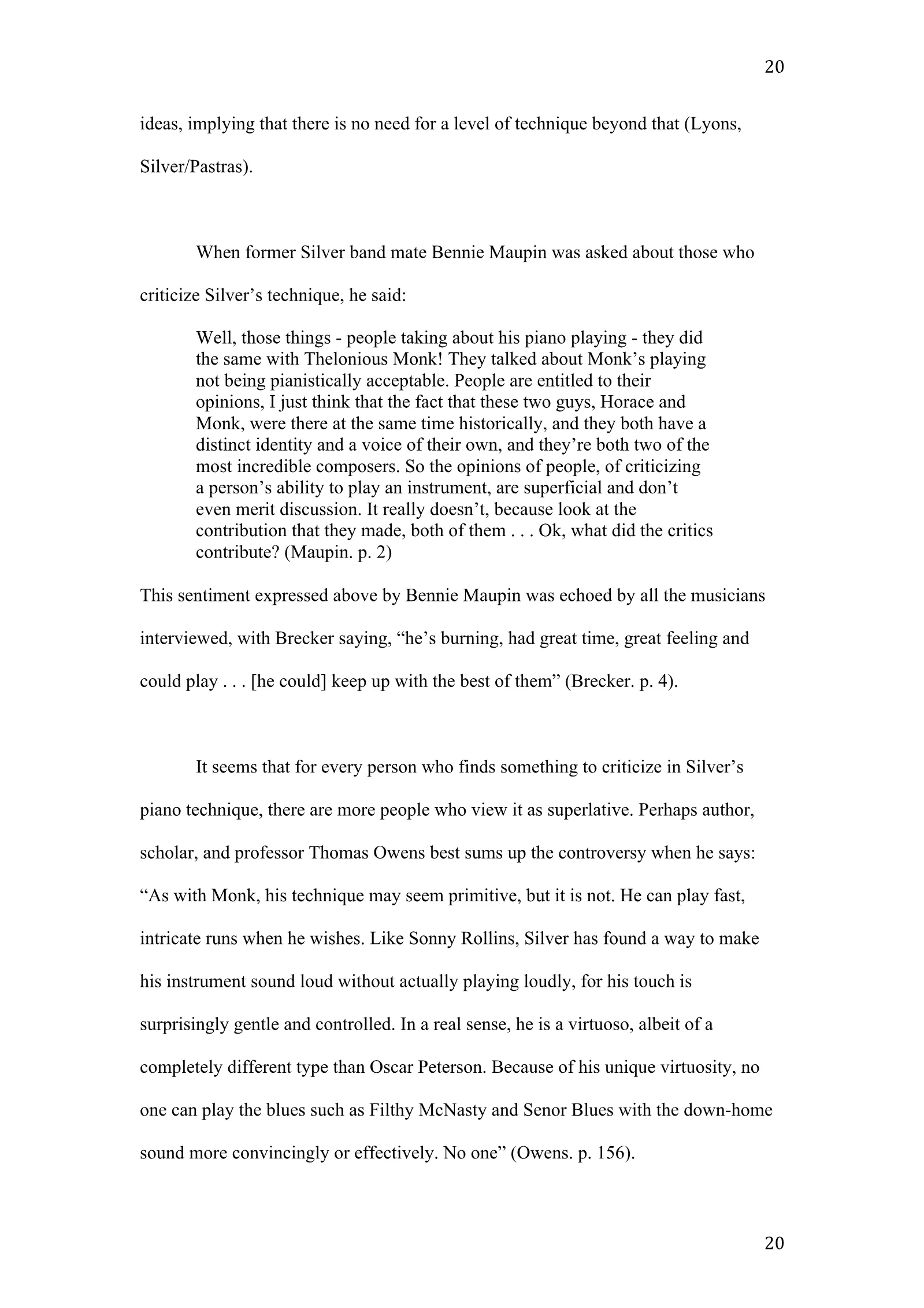 Horace Silver: A New Definition of Greatness (academic paper), page 20 of 41