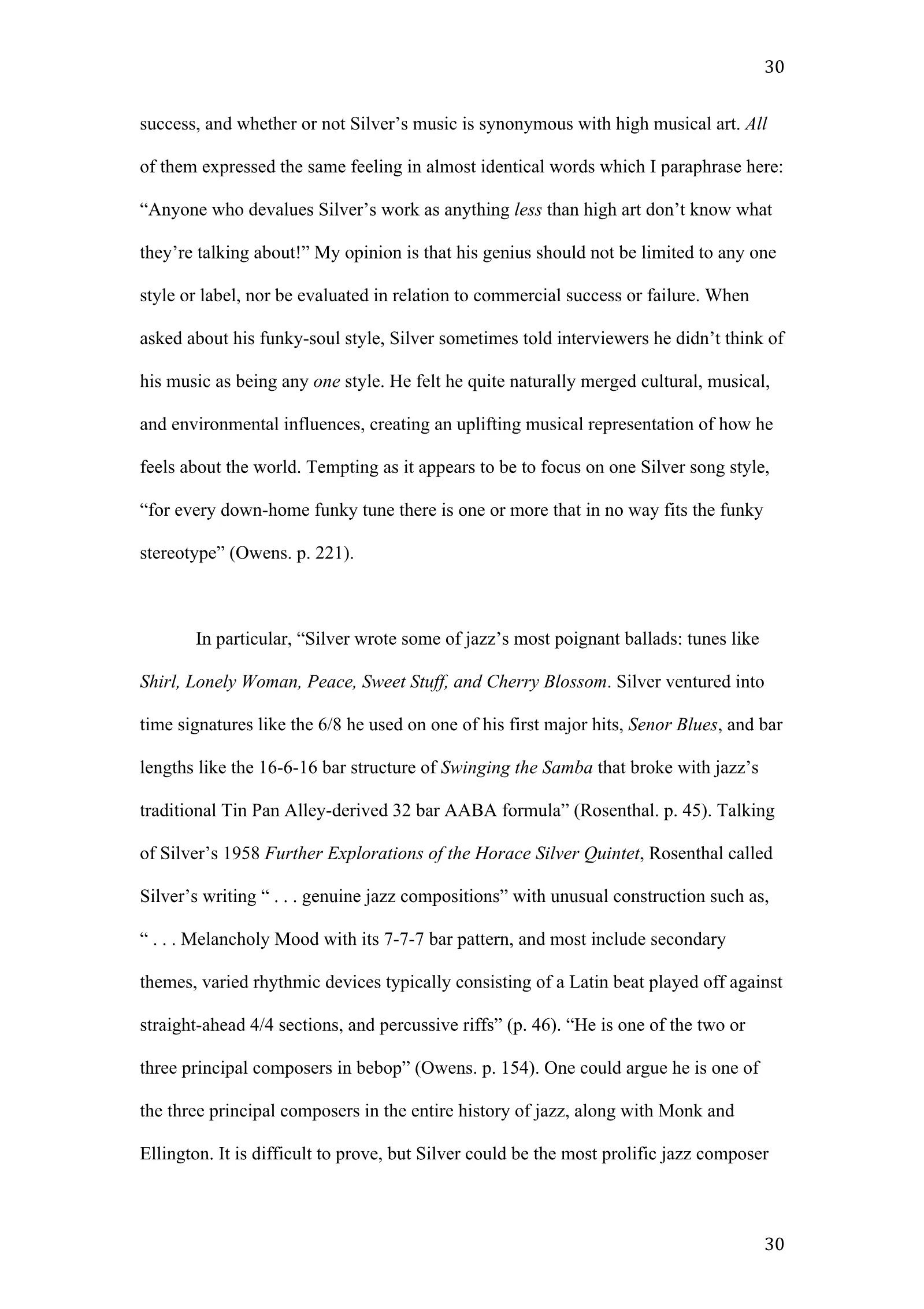 Horace Silver: A New Definition of Greatness (academic paper), page 30 of 41