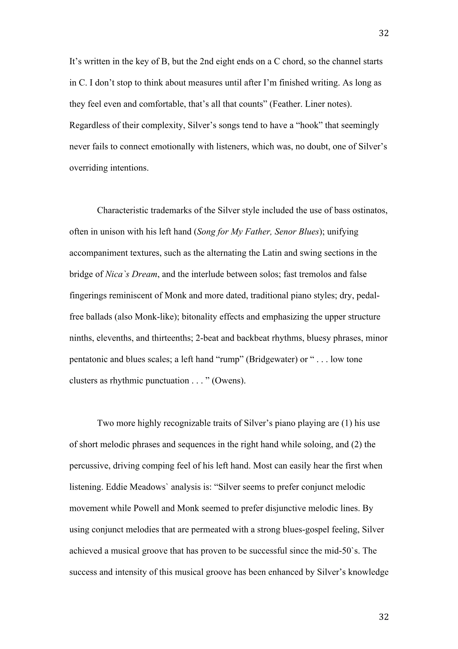 Horace Silver: A New Definition of Greatness (academic paper), page 32 of 41