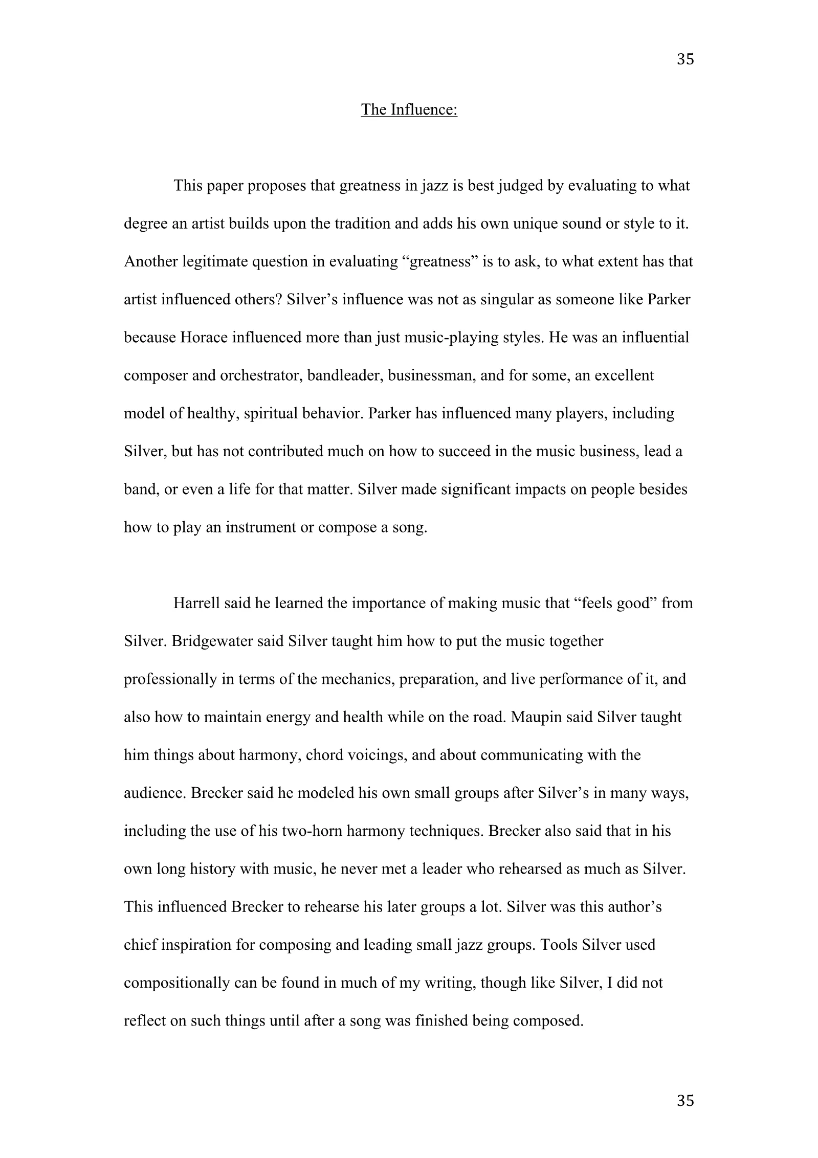 Horace Silver: A New Definition of Greatness (academic paper), page 35 of 41