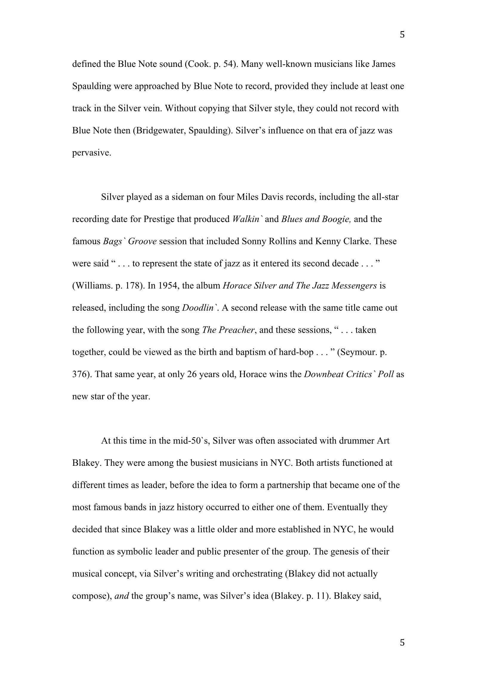 Horace Silver: A New Definition of Greatness (academic paper), page 5 of 41