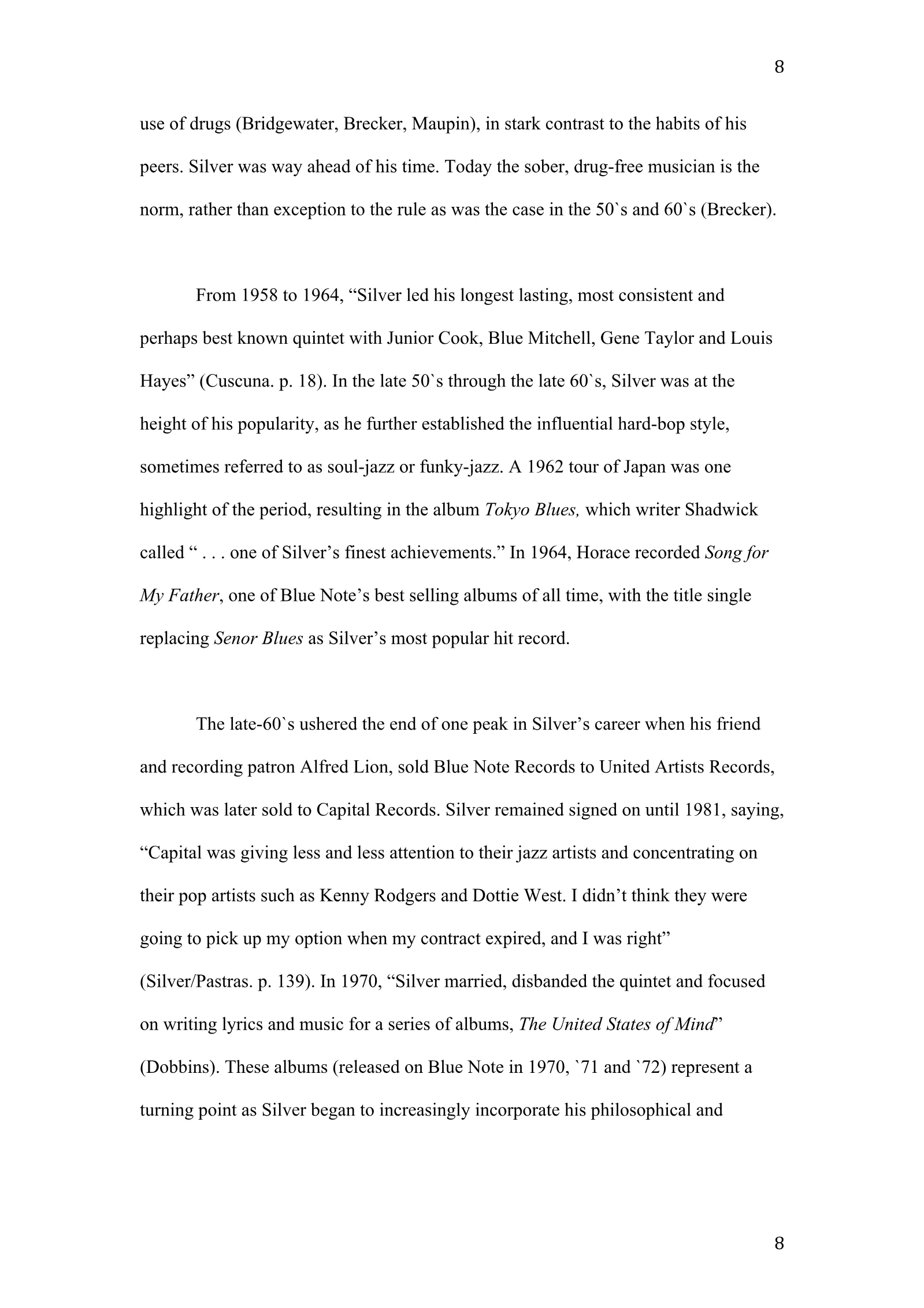 Horace Silver: A New Definition of Greatness (academic paper), page 8 of 41