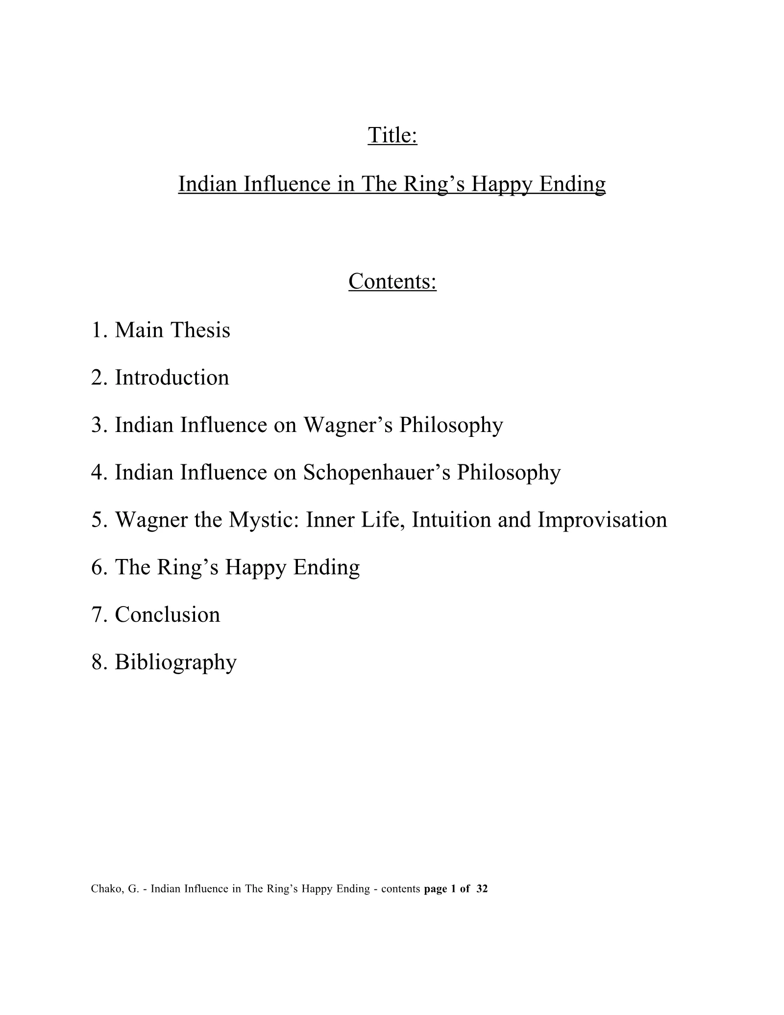 Indian Influence in the Ring’s Happy Ending (academic paper), page 1 of 33
