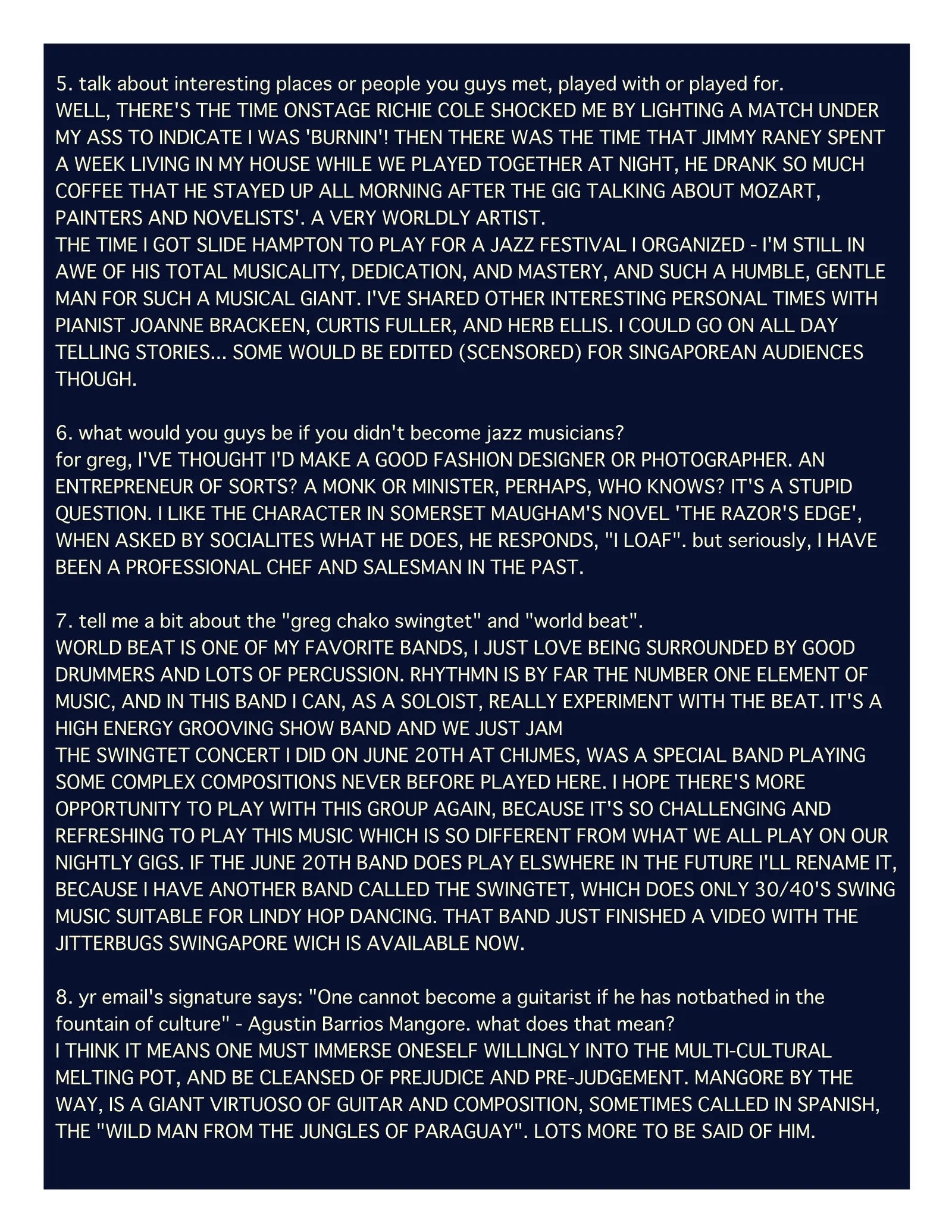 Where Magazine Interview (Singapore press clipping), page 2 of 3