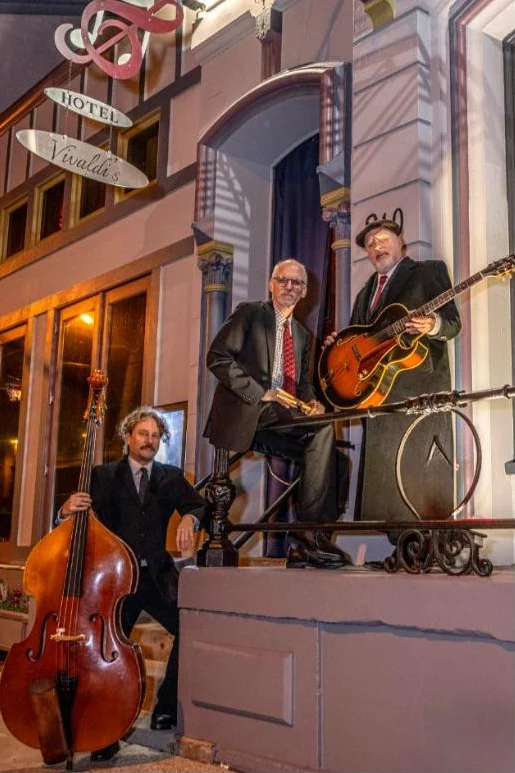Greg Chako trio performing in a hotel lounge