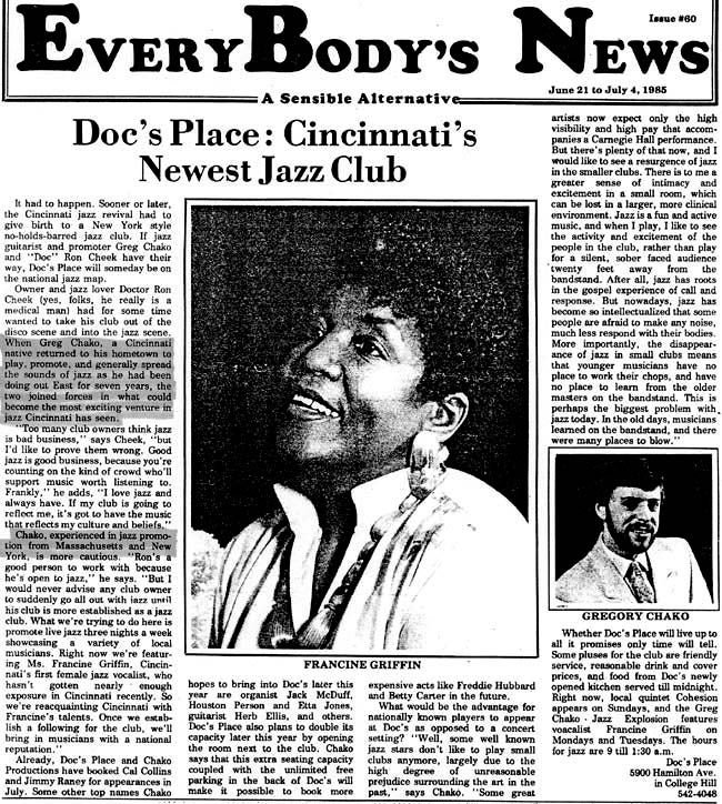 Doc's Place: Cincinnati's Newest Jazz Club